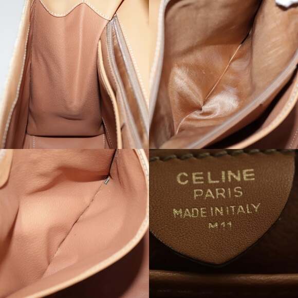 CELINE Macadam Canvas Hand Bag Coated Canvas Beige - Picture 12 of 12